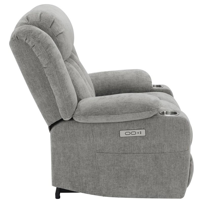 Large Picture of Coaster Furniture Houston 602284P Upholstered Power Lift Recliner - Grey