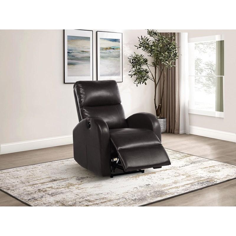Large Picture of Coaster Furniture Grant 601500P Upholstered Power Recliner Chair - Brown