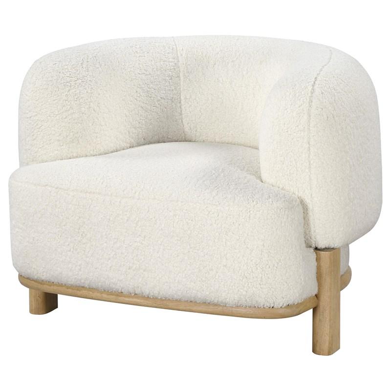Large Picture of Coaster Furniture Lawler 903169 Upholstered Barrel Back Accent Chair - Ivory