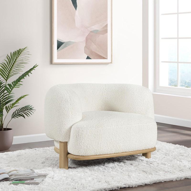 Large Picture of Coaster Furniture Lawler 903169 Upholstered Barrel Back Accent Chair - Ivory
