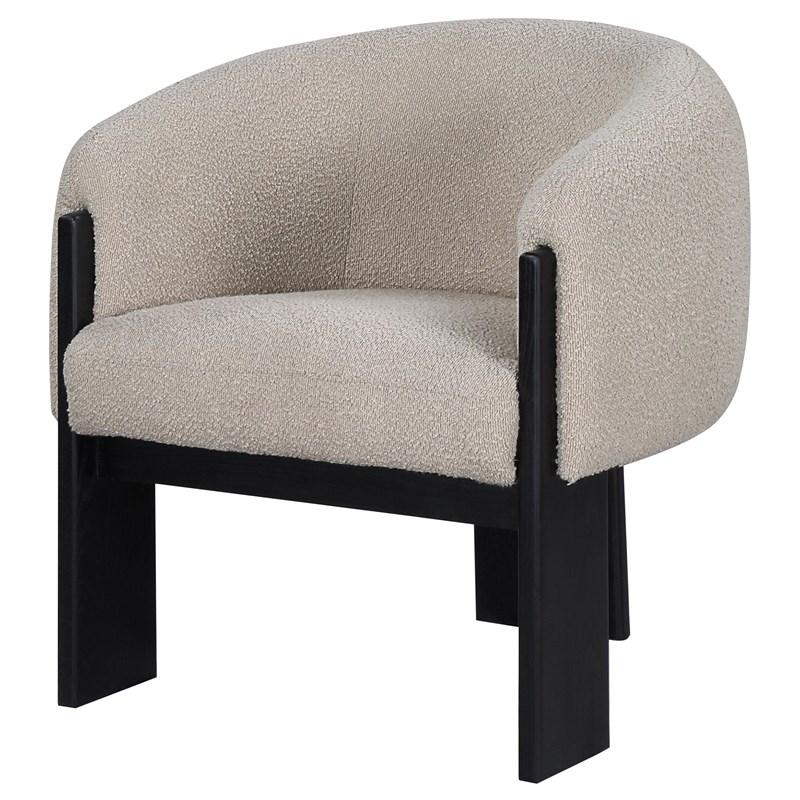 Large Picture of Coaster Furniture Valdez 903165 Boucle Upholstered Barrel Back Accent Chair - Beige