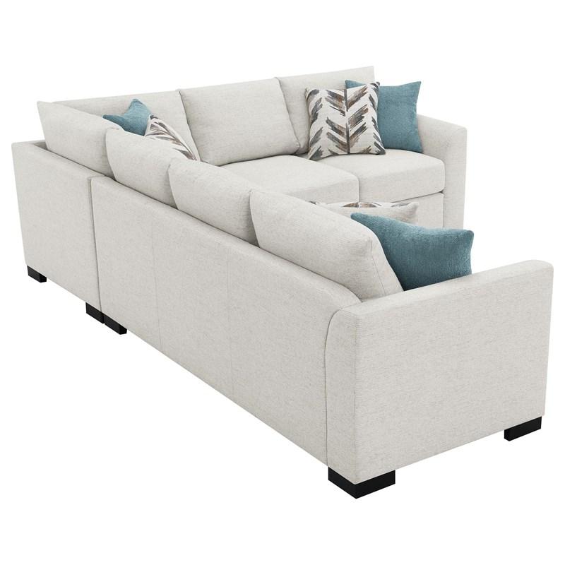 Large Picture of Coaster Furniture Ashford 500818 Chenille Upholstered Sleeper Sectional Sofa - Greige