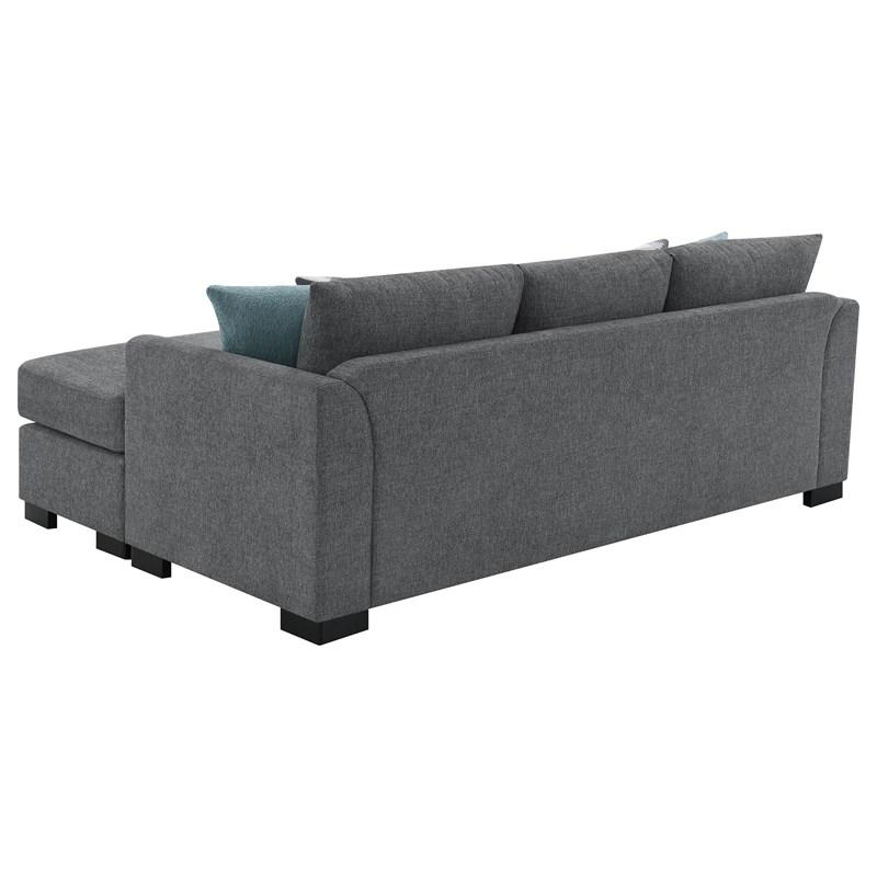 Large Picture of Coaster Furniture Storey 504779 Upholstered Sleeper Sectional Chaise Sofa - Grey