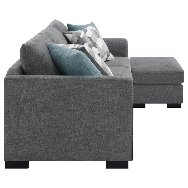 Large Picture of Coaster Furniture Storey 504779 Upholstered Sleeper Sectional Chaise Sofa - Grey