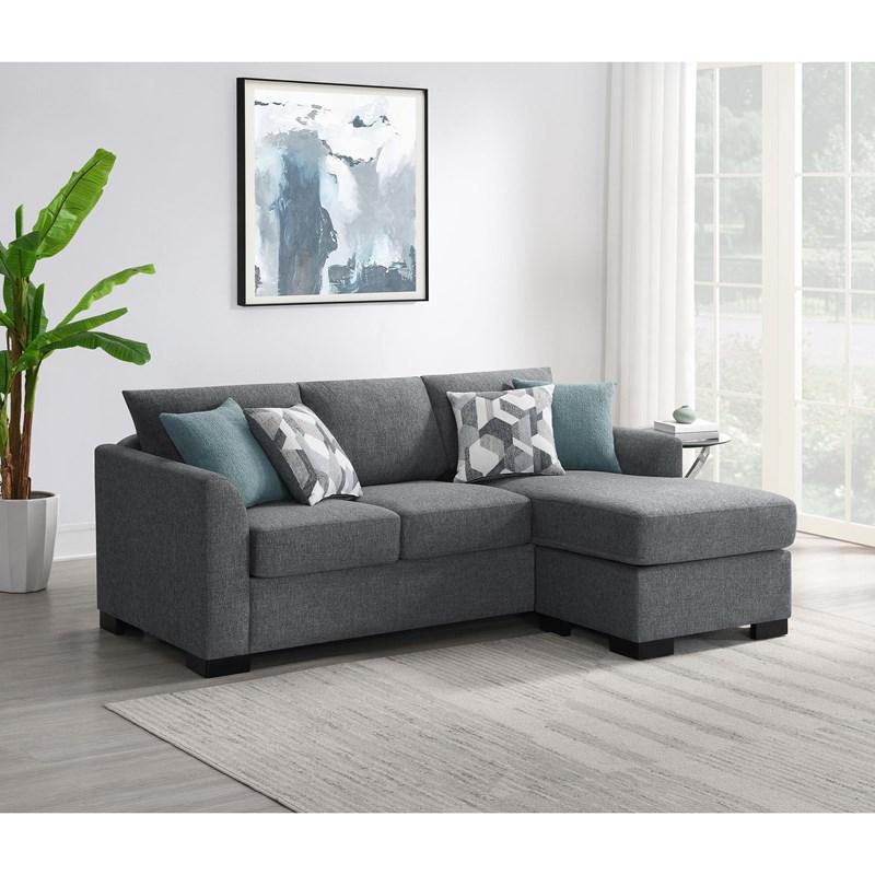 Large Picture of Coaster Furniture Storey 504779 Upholstered Sleeper Sectional Chaise Sofa - Grey