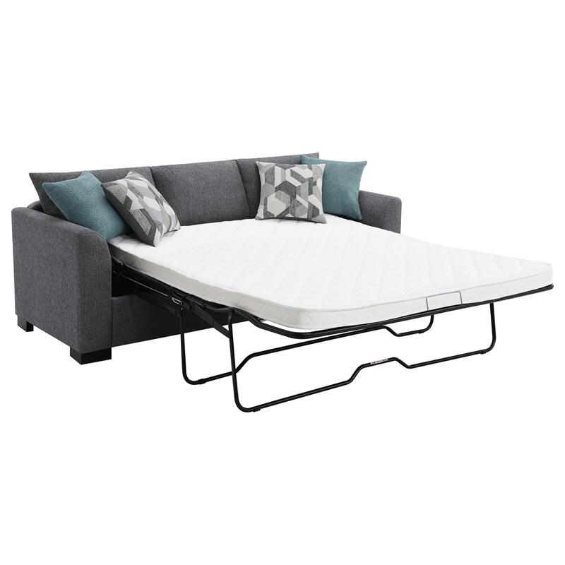 Large Picture of Coaster Furniture Storey 504779 Upholstered Sleeper Sectional Chaise Sofa - Grey