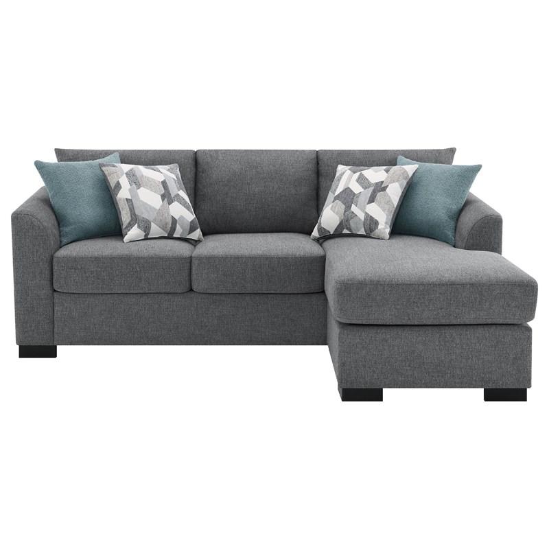 Large Picture of Coaster Furniture Storey 504779 Upholstered Sleeper Sectional Chaise Sofa - Grey