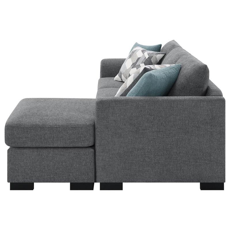 Large Picture of Coaster Furniture Storey 504779 Upholstered Sleeper Sectional Chaise Sofa - Grey