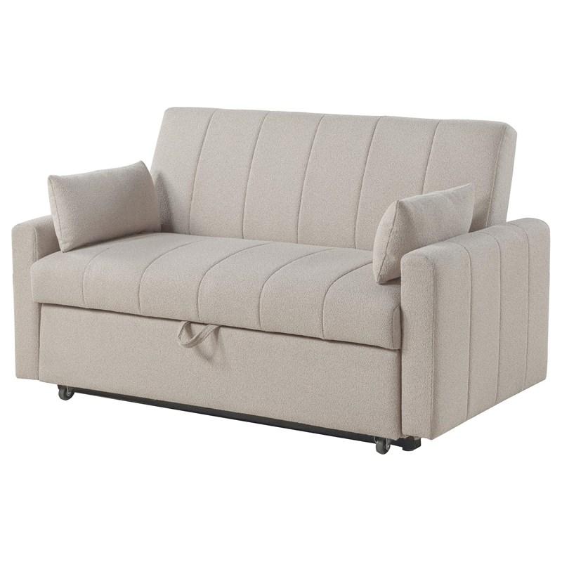 Large Picture of Coaster Furniture Portland 350142 Boucle Upholstered Sleeper Sofa Bed - Latte