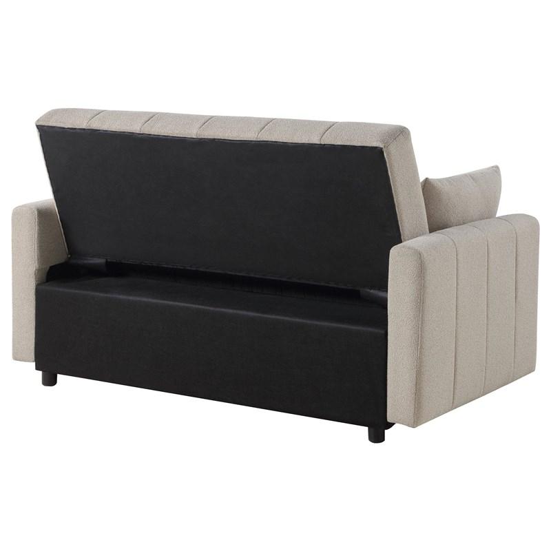 Large Picture of Coaster Furniture Portland 350142 Boucle Upholstered Sleeper Sofa Bed - Latte