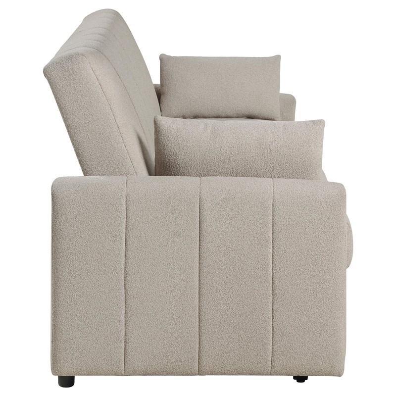 Large Picture of Coaster Furniture Portland 350142 Boucle Upholstered Sleeper Sofa Bed - Latte