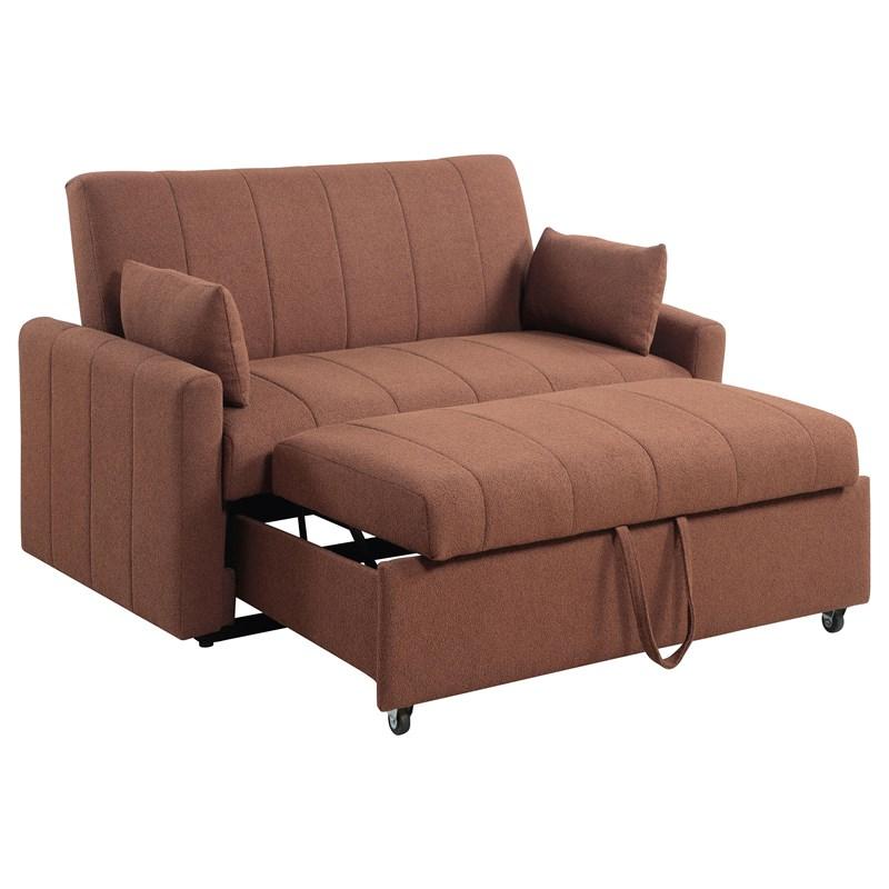 Large Picture of Coaster Furniture Portland 350145 Boucle Upholstered Sleeper Sofa Bed - Copper