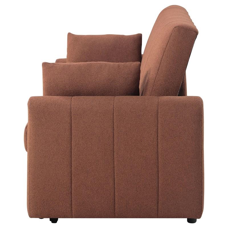 Large Picture of Coaster Furniture Portland 350145 Boucle Upholstered Sleeper Sofa Bed - Copper