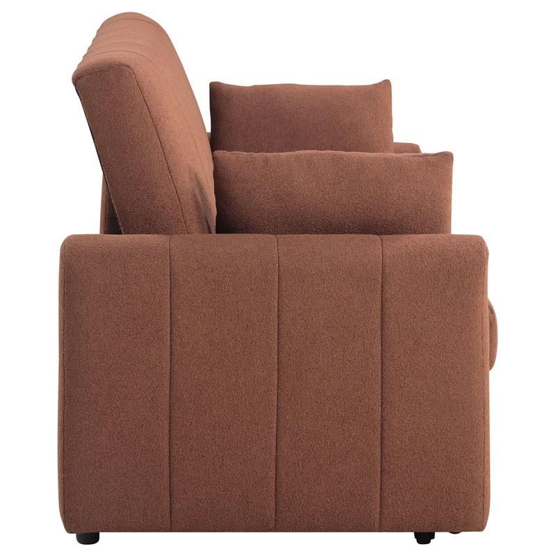 Large Picture of Coaster Furniture Portland 350145 Boucle Upholstered Sleeper Sofa Bed - Copper