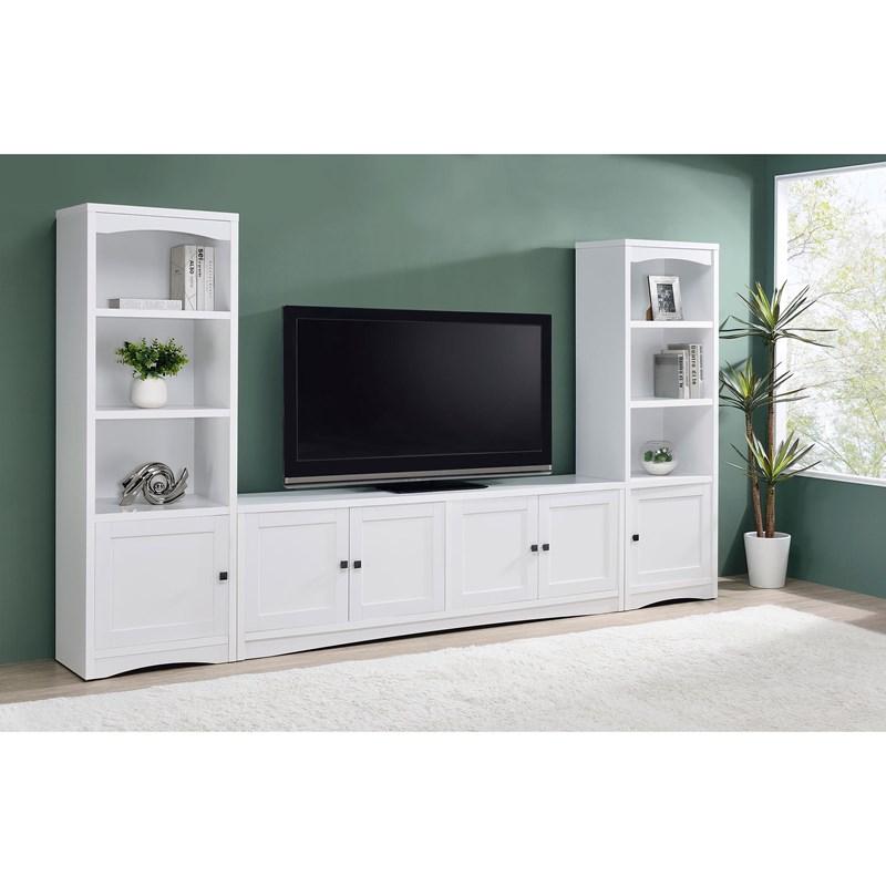 Large Picture of Coaster Furniture Laughlin 724113 4-door Engineered Wood 78-inch TV Stand - White
