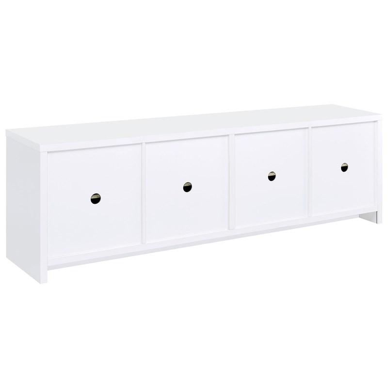 Large Picture of Coaster Furniture Laughlin 724113 4-door Engineered Wood 78-inch TV Stand - White