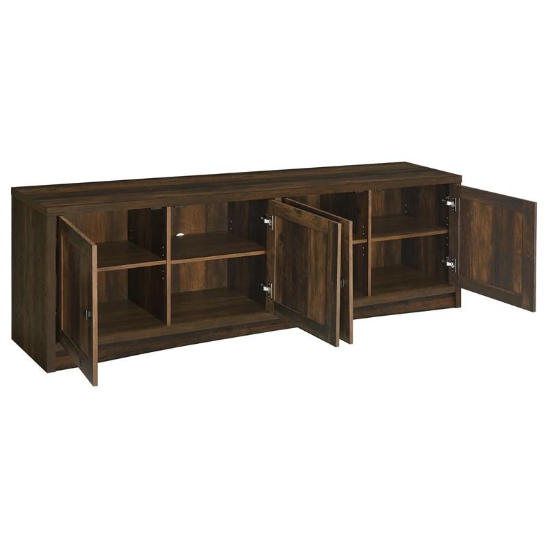 Large Picture of Coaster Furniture Laughlin 724123 4-door Engineered Wood 78-inch TV Stand - Dark Pine