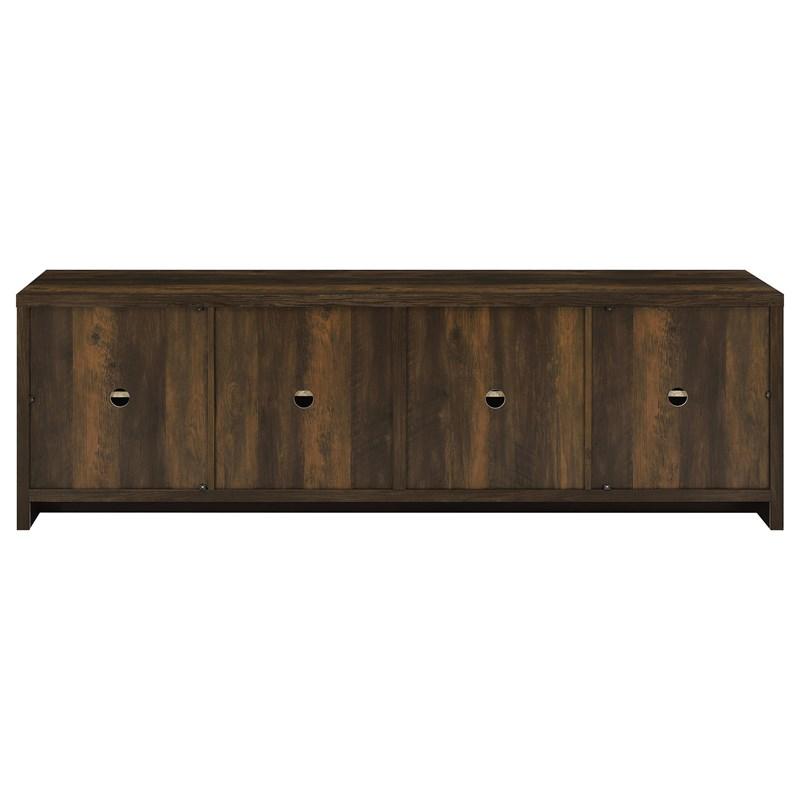Large Picture of Coaster Furniture Laughlin 724123 4-door Engineered Wood 78-inch TV Stand - Dark Pine