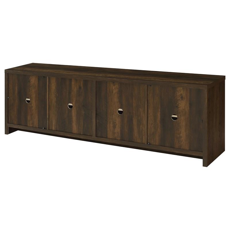 Large Picture of Coaster Furniture Laughlin 724123 4-door Engineered Wood 78-inch TV Stand - Dark Pine