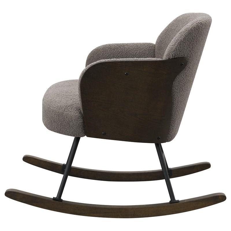Large Picture of Coaster Furniture Paige 602626 Boucle Upholstered Mid Back Rocking Chair - Taupe