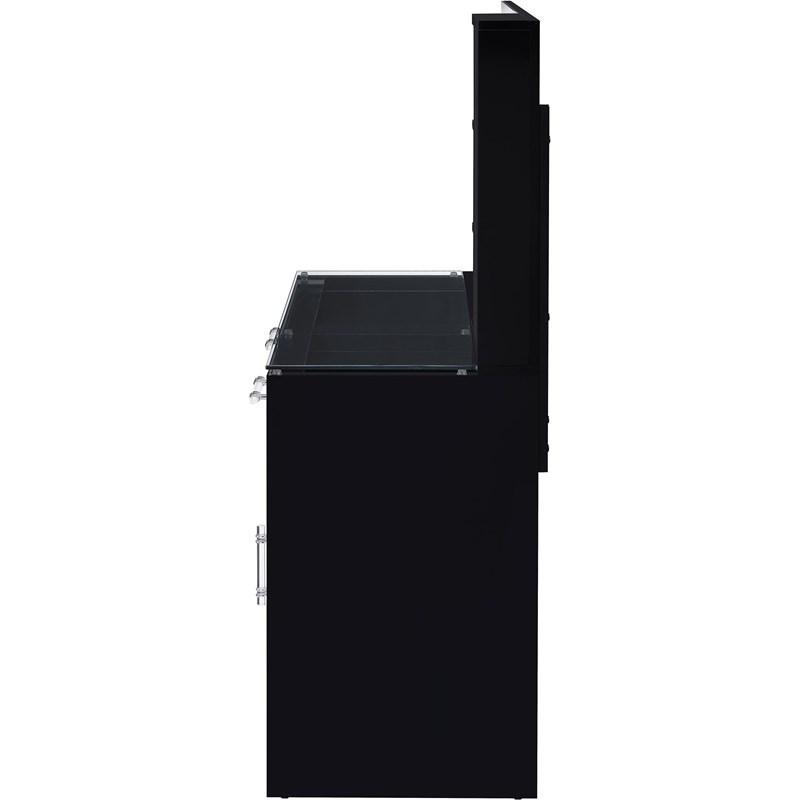 Large Picture of Coaster Furniture Flora 930219 2-drawer Vanity Set with LED Mirror - Black High Gloss