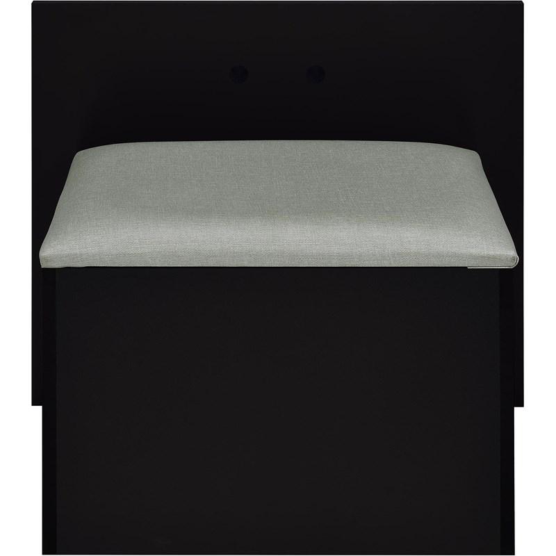 Large Picture of Coaster Furniture Flora 930219 2-drawer Vanity Set with LED Mirror - Black High Gloss