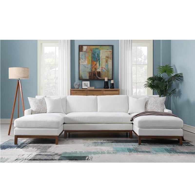 Acme Furniture Valiant LV01881 Sectional Sofa with 4 Pillows