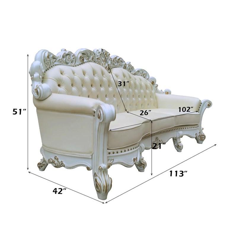 Large Picture of Acme Furniture Vendome LV01525 Oversized Sofa with 6 Pillows