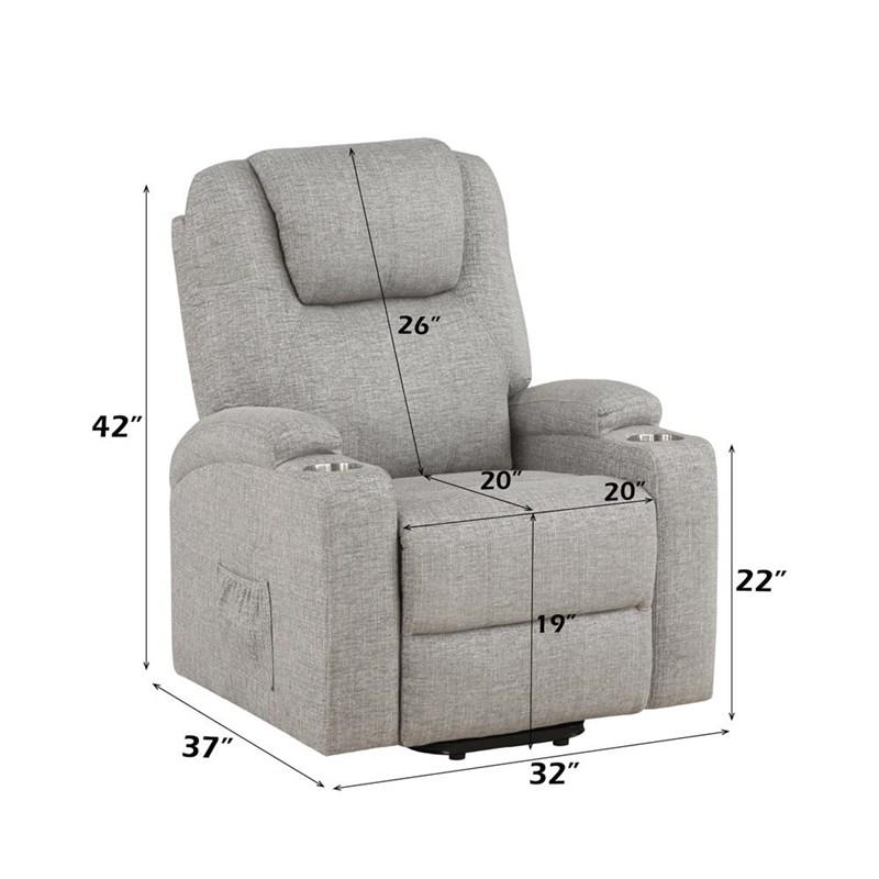 Large Picture of Acme Furniture Evander LV02180 Recliner with Power Lift & Massage