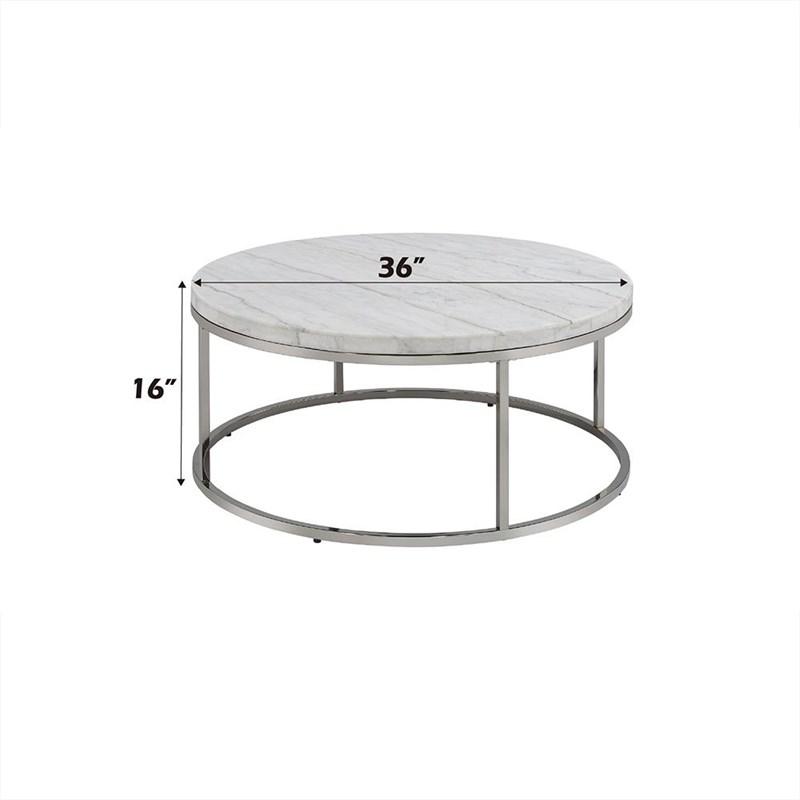 Large Picture of Acme Furniture Zaidee LV02795 Coffee Table with Marble