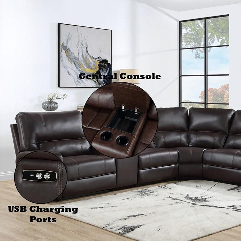 Large Picture of Acme Furniture Saul LV54155 Power Motion Sectional Sofa