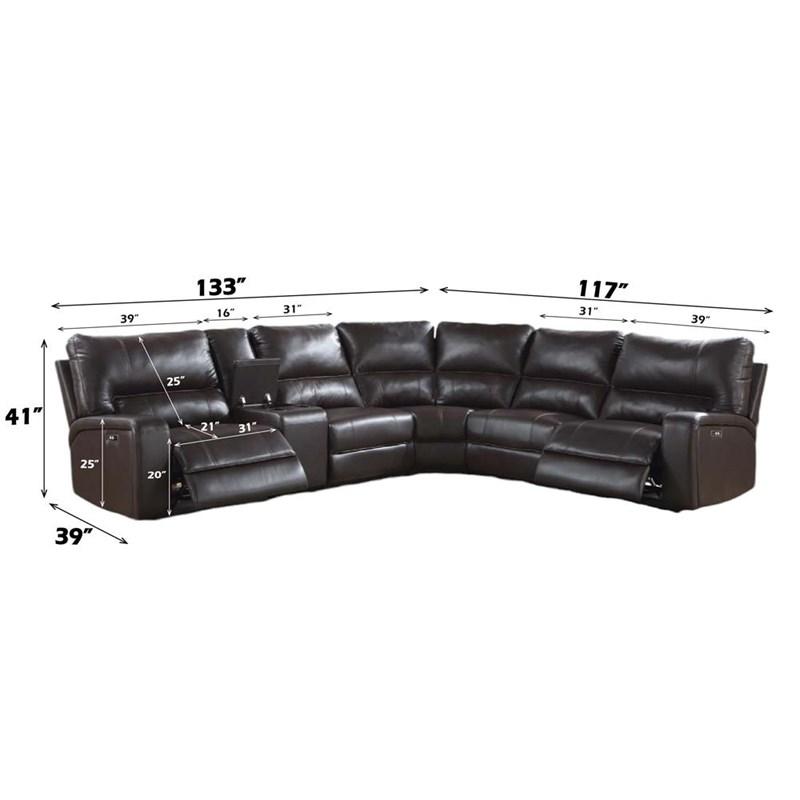 Large Picture of Acme Furniture Saul LV54155 Power Motion Sectional Sofa