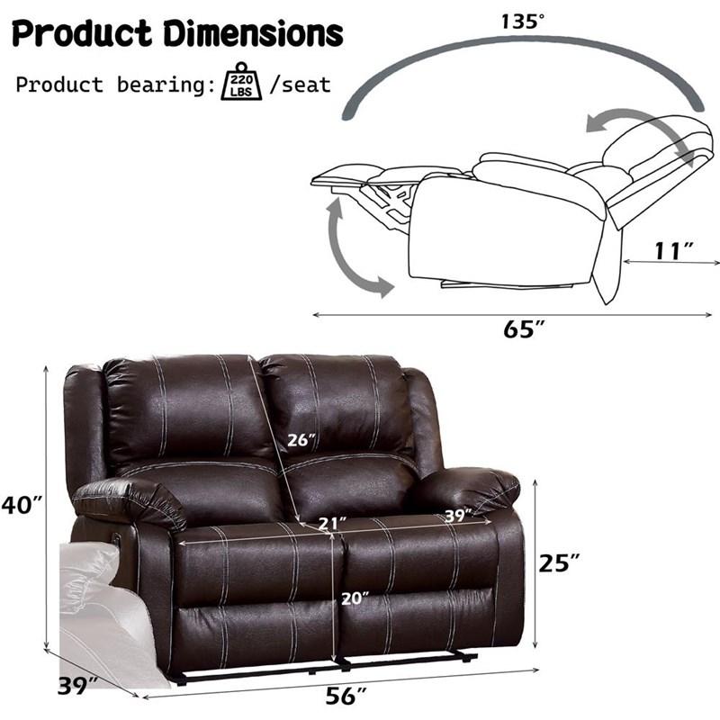 Large Picture of Acme Furniture Zuriel LV52281 Motion Loveseat