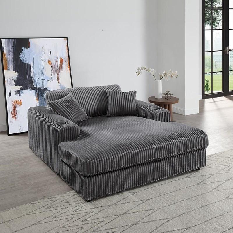 Acme Furniture Hilde LV03691 Chaise with 2 Pillows