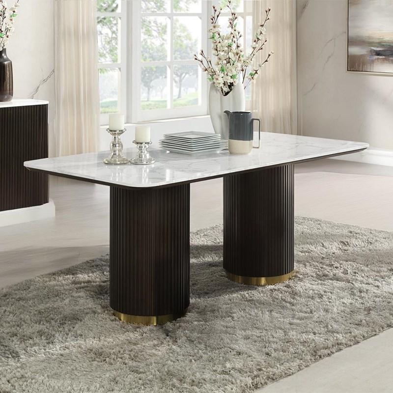 Acme Furniture Clayten DN03940 Dining Table with Marble Top