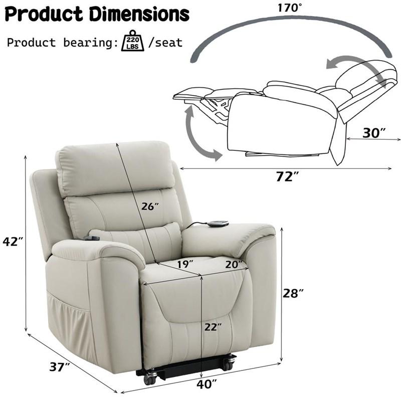 Large Picture of Acme Furniture Marsha LV04273 Power Recliner with Lift & Massage