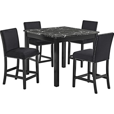 Crown Mark Lennon 1715SET-AB 5 pc Counter Height Dinette - Black