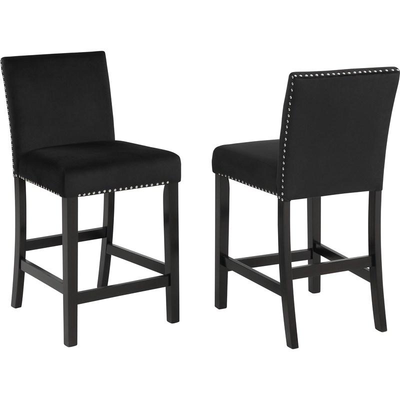 Large Picture of Crown Mark Lennon 1715SET-AB 5 pc Counter Height Dinette - Black