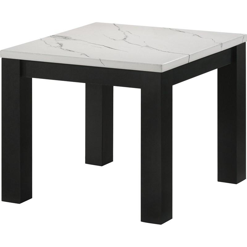 Large Picture of Crown Mark Ivy 4170SET-WH 3 pc Cocktail Table Set - Faux Marble White