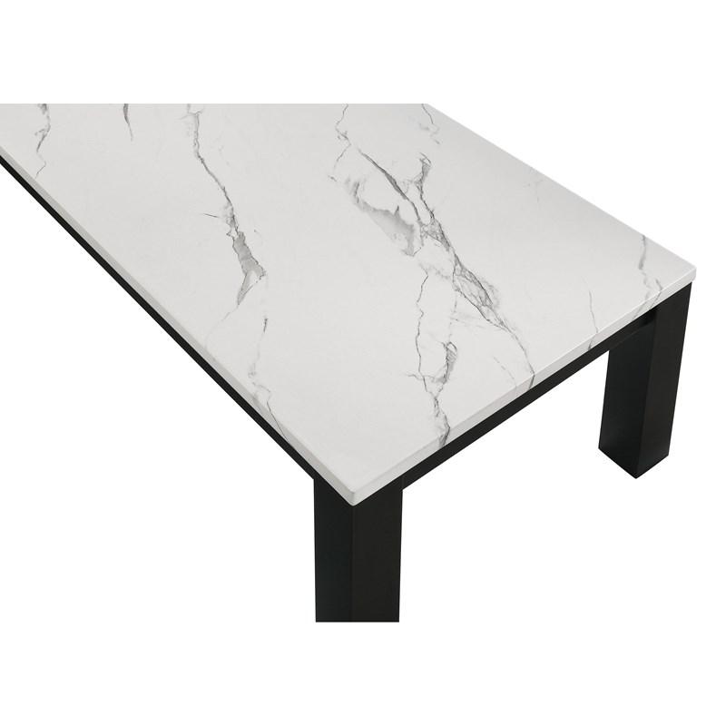 Large Picture of Crown Mark Ivy 4170SET-WH 3 pc Cocktail Table Set - Faux Marble White