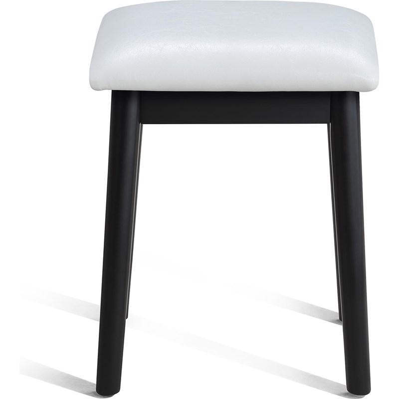 Large Picture of Crown Mark Cecilia 4905SET-BK Vanity Table & Stool - Black