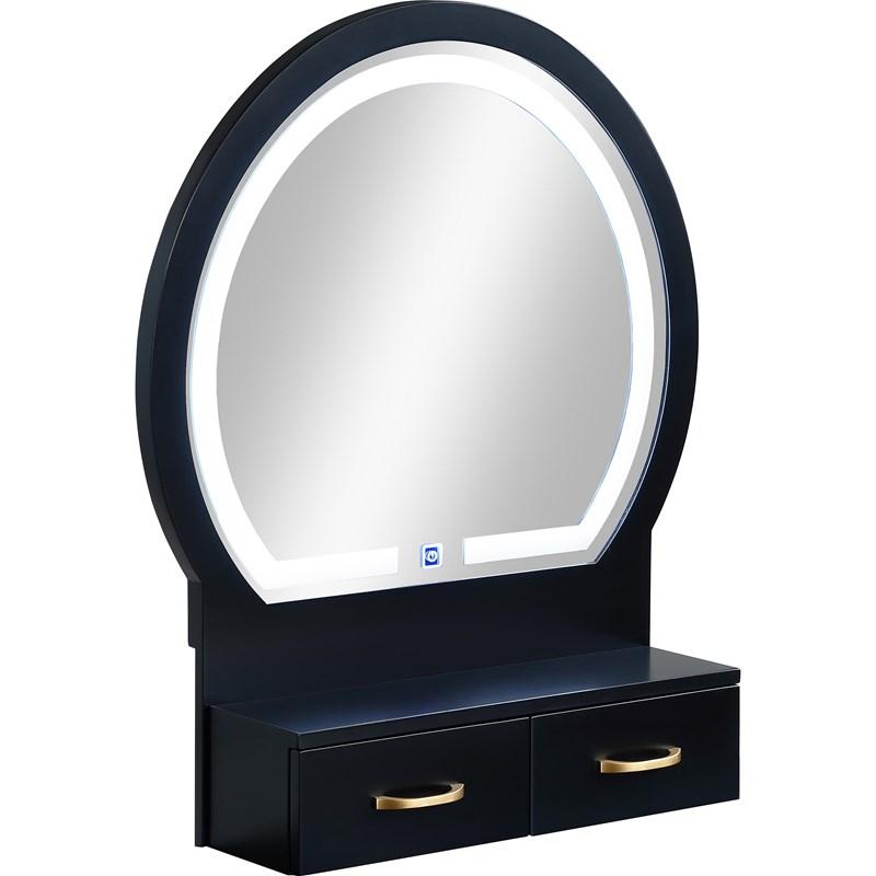 Large Picture of Crown Mark Cecilia 4905SET-BK Vanity Table & Stool - Black