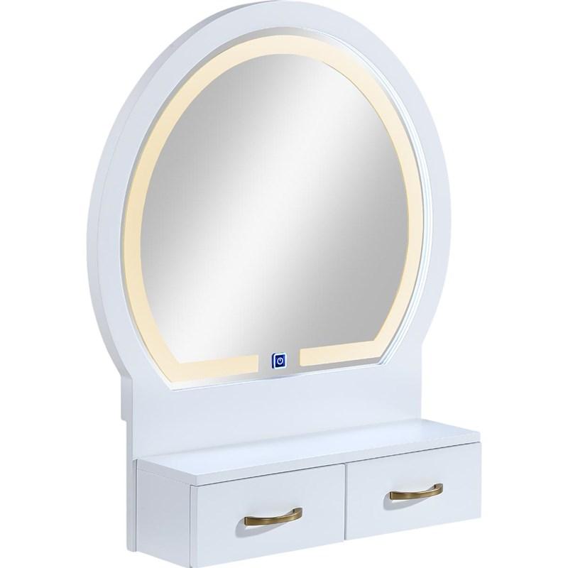 Large Picture of Crown Mark Cecilia 4905SET-WH Vanity Table & Stool - White