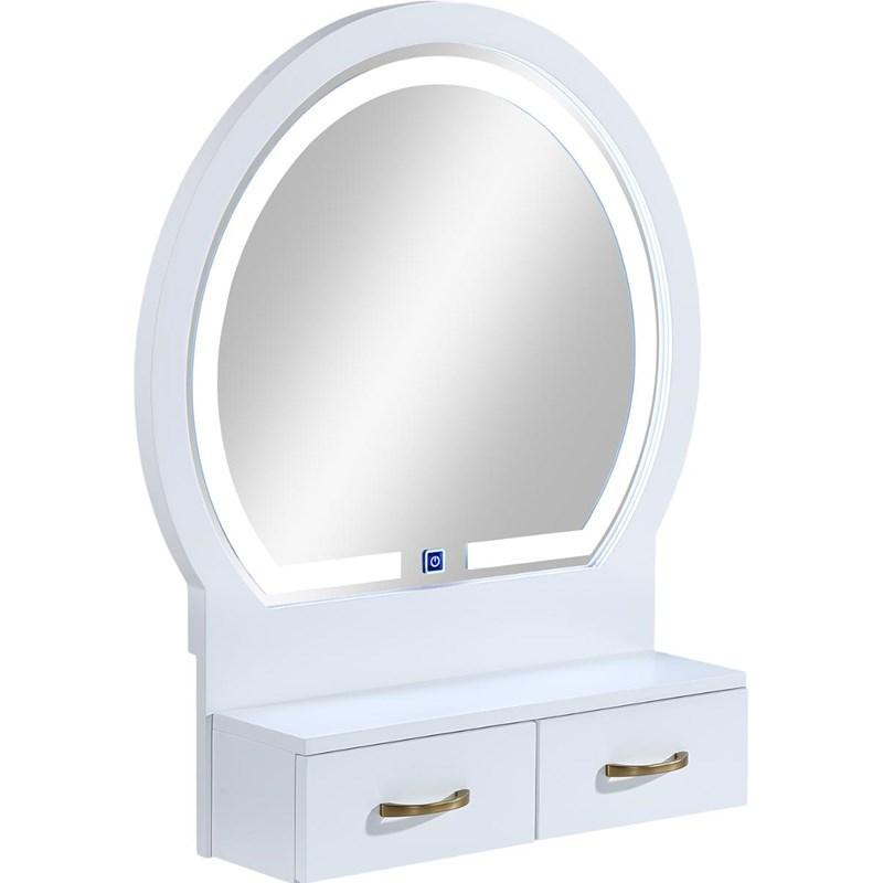 Large Picture of Crown Mark Cecilia 4905SET-WH Vanity Table & Stool - White