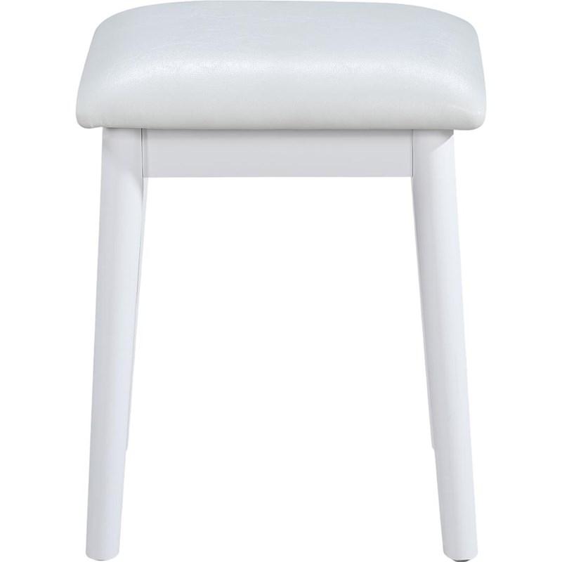 Large Picture of Crown Mark Cecilia 4905SET-WH Vanity Table & Stool - White