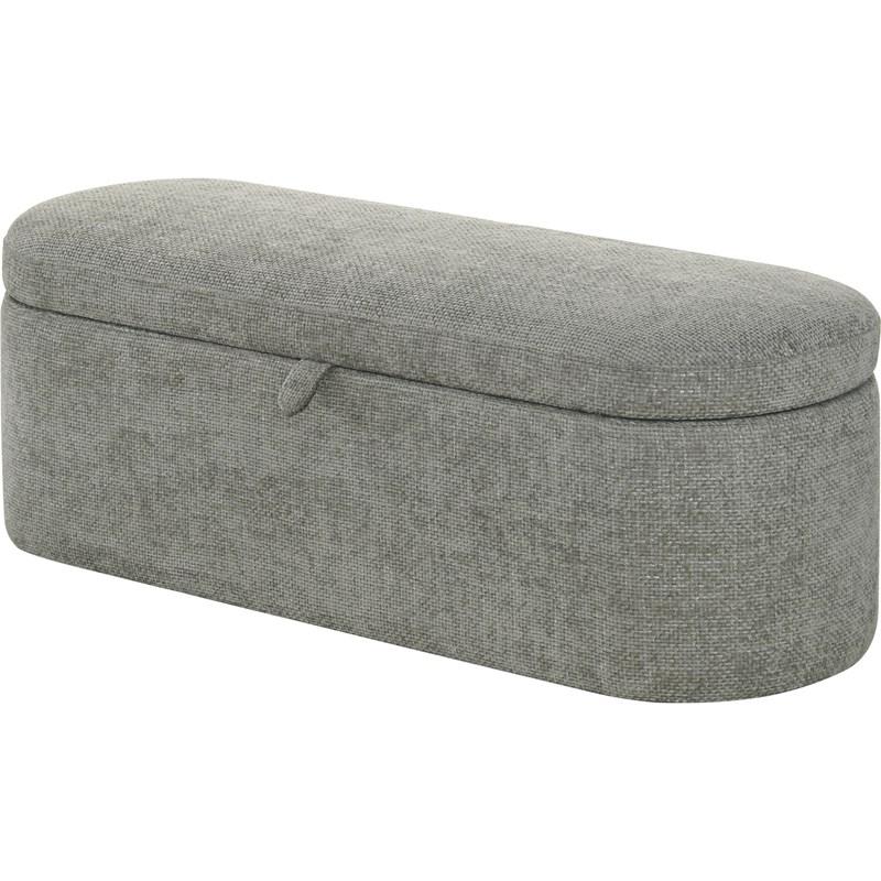 Large Picture of Crown Mark Philipa 4924LG-BENCH Storage Bench - Light Grey Tweed