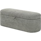 Crown Mark Philipa 4924LG-BENCH Storage Bench - Light Grey Tweed