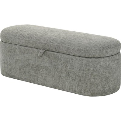 Crown Mark Philipa 4924LG-BENCH Storage Bench - Light Grey Tweed