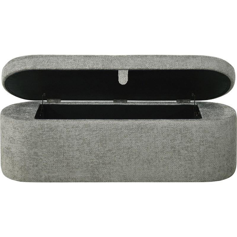 Large Picture of Crown Mark Philipa 4924LG-BENCH Storage Bench - Light Grey Tweed