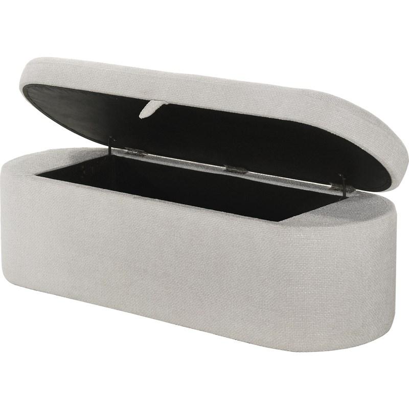 Large Picture of Crown Mark Philipa 4924OT-BENCH Storage Bench - Oatmeal Tweed